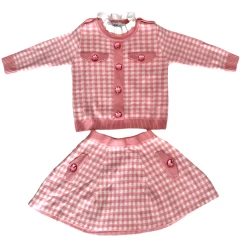 Gingham Gem Sweater Set 19 Gingham Gem Sweater Set -Lola + The Boys pink gem gingham sweater set lola the boys 28811431116902