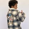 Plush Plaid Space Jacket -Lola + The Boys plush plaid space jacket lola the boys 29238703456358