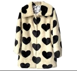 Queen Of Hearts Faux Fur Coat -Lola + The Boys queen of hearts faux fur coat lola the boys 29202681102438