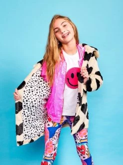 Queen Of Hearts Faux Fur Coat -Lola + The Boys queen of hearts faux fur coat lola the boys 29202681167974