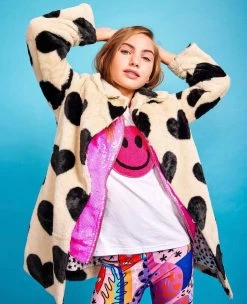 Queen Of Hearts Faux Fur Coat