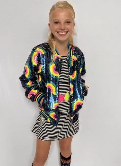 Rainbow Bright Sequin Bomber