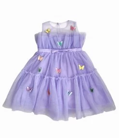 Rainbow Butterfly Tulle Dress -Lola + The Boys rainbow butterfly tulle dress lola the boys 29606396624998