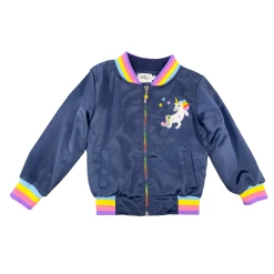 Rainbow Unicorn Satin Bomber -Lola + The Boys rainbow unicorn satin bomber lola the boys 29349237162086