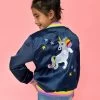 Rainbow Unicorn Satin Bomber -Lola + The Boys rainbow unicorn satin bomber lola the boys 29400644649062