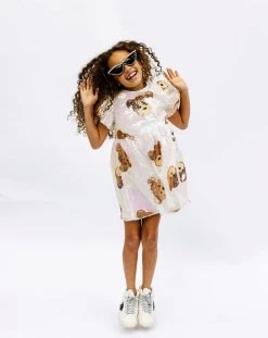 Sequin Bear Dress -Lola + The Boys sequin bear dress preorder ships 10 5 lola the boys 29145220776038