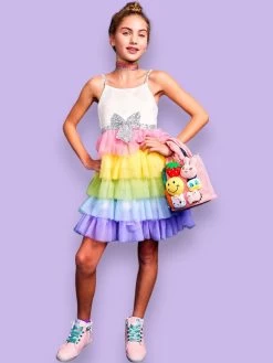 Sequin Bow Rainbow Tutu Dress -Lola + The Boys sequin bow rainbow tutu dress lola the boys 29603304308838
