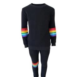 Black Rainbow Sequin Set -Lola + The Boys set black rainbow sequin set lola the boys 28321967407206