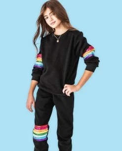 Black Rainbow Sequin Set -Lola + The Boys set black rainbow sequin set lola the boys 28341588066406