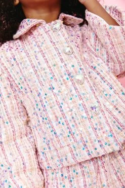 Pink Coco Sequin Tweed Suit -Lola + The Boys set pink coco sequin tweed suit lola the boys 29466171703398