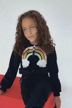 Rainbow Beaded Velvet Track Set -Lola + The Boys set rainbow beaded velvet track set lola the boys 28483791585382