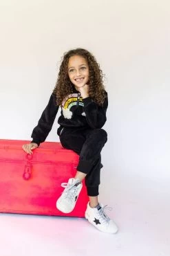 Rainbow Beaded Velvet Track Set -Lola + The Boys set rainbow beaded velvet track set lola the boys 28492093161574