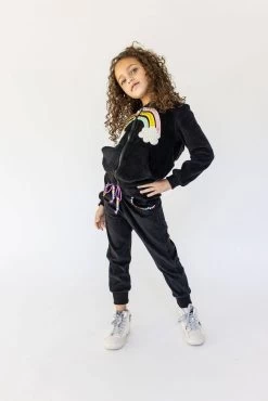 Rainbow Beaded Velvet Track Set -Lola + The Boys set rainbow beaded velvet track set lola the boys 28492093358182