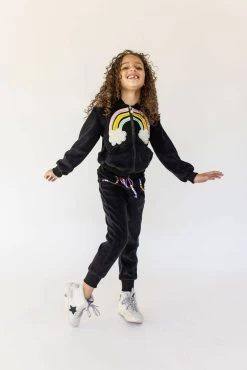 Rainbow Beaded Velvet Track Set -Lola + The Boys set rainbow beaded velvet track set lola the boys 28492094472294