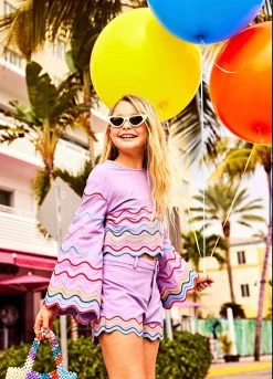 Rainbow Wave Short Set Purple -Lola + The Boys set rainbow wave short set ss22 purple lola the boys 28695433478246