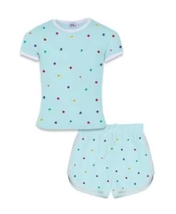 Women’s Baby Blue Rainbow Gem Short Set -Lola + The Boys set women s baby blue rainbow gem short set lola the boys 29115952857190