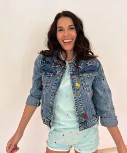 Women’s Baby Blue Rainbow Gem Short Set -Lola + The Boys set women s baby blue rainbow gem short set lola the boys 29115957936230