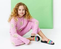 Women’s Pinky Fuzzy Smiley Emoji Set -Lola + The Boys set women s pinky fuzzy smiley emoji set lola the boys 29535517933670