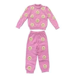 Women’s Pinky Fuzzy Smiley Emoji Set -Lola + The Boys set women s pinky fuzzy smiley emoji set lola the boys 29535518031974