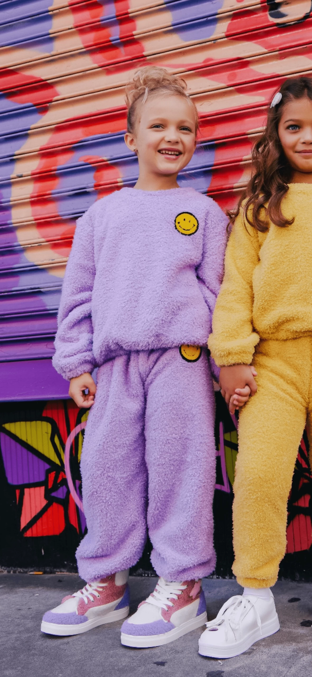 Bright Smiley Fuzzy Set Lavender 3 Bright Smiley Fuzzy Set Lavender