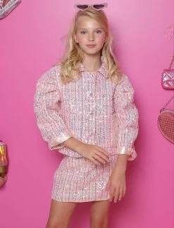 Pink Coco Sequin Tweed Suit
