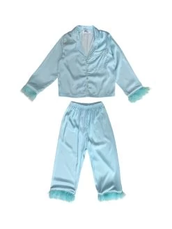 Women's Sky Feather Silk Set -Lola + The Boys sets women s sky feather silk set lola the boys 29657555206246