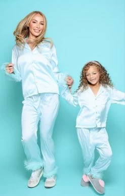 Women's Sky Feather Silk Set -Lola + The Boys sets women s sky feather silk set lola the boys 29669564547174