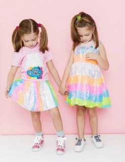Sherbet Striped Sequin Party Dress -Lola + The Boys sherbet striped sequin party dress lola the boys 29498122010726