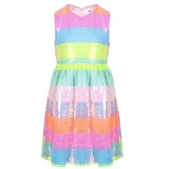 Sherbet Striped Sequin Party Dress -Lola + The Boys sherbet striped sequin party dress lola the boys 29619354337382
