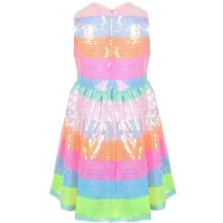 Sherbet Striped Sequin Party Dress -Lola + The Boys sherbet striped sequin party dress lola the boys 29619354370150