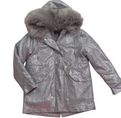Shimmer Ice Princess Fur Parka -Lola + The Boys shimmer ice princess fur parka lola the boys 29430891151462