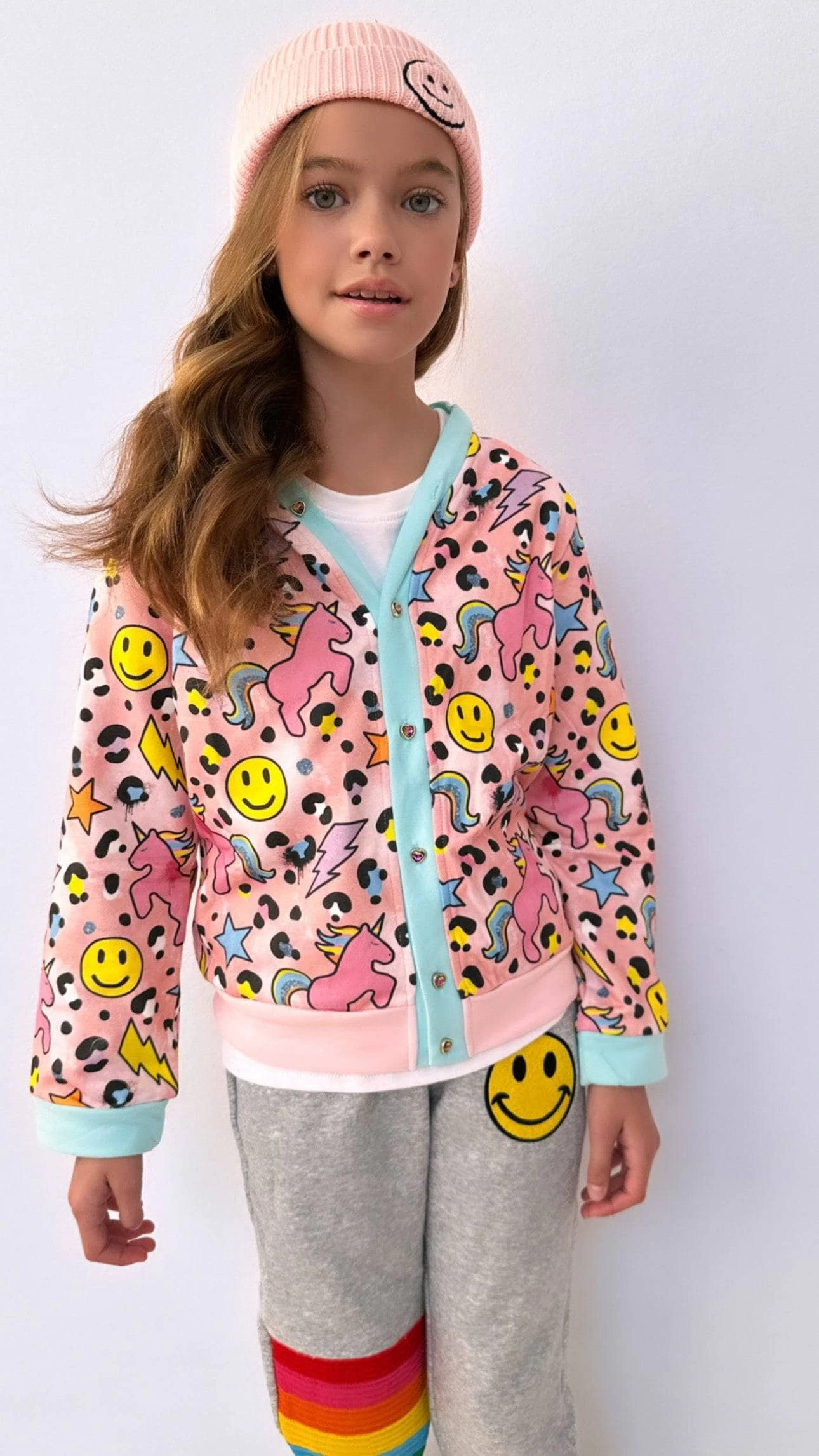 Happy Emoji Unicorn Cardigan