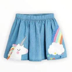 Unicorn Denim Dream Skirt 8 Unicorn Denim Dream Skirt -Lola + The Boys skirt unicorn denim dream skirt lola the boys 28654971912294
