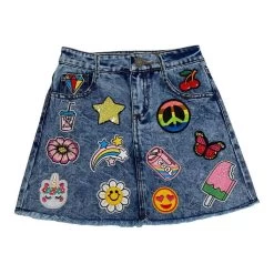 All About The Patch Denim Skirt -Lola + The Boys skirts all about the patch denim skirt lola the boys 15483866153062