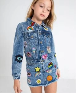 All About The Patch Denim Skirt -Lola + The Boys skirts all about the patch denim skirt lola the boys 28789047754854