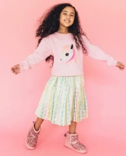 Rainbow Heart Skirt -Lola + The Boys skirts rainbow heart skirt lola the boys 28665628098662