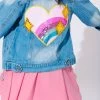 Sparkle Rainbow Heart Denim Jacket -Lola + The Boys sparkle rainbow heart denim jacket lola the boys 29466152730726