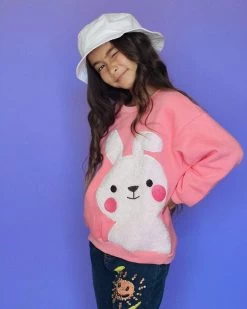 Blushing Bunny Sweatshirt -Lola + The Boys sweaters sweatshirts blushing bunny sweatshirt lola the boys 28548494786662