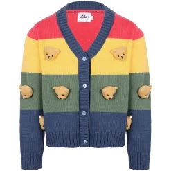 Color Block Teddy Cardigan -Lola + The Boys sweaters sweatshirts color block teddy cardigan lola the boys 29618345672806