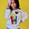 Girls I Love Popcorn Sweatshirt -Lola + The Boys sweaters sweatshirts girls i love popcorn sweatshirt lola the boys 28425180643430