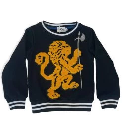 Lion's Crest Navy Crewneck -Lola + The Boys sweaters sweatshirts lions crest navy crewneck lola the boys 28474447593574