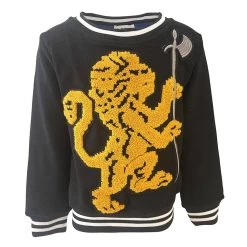 Lion's Crest Navy Crewneck -Lola + The Boys sweaters sweatshirts lions crest navy crewneck lola the boys 28475282686054