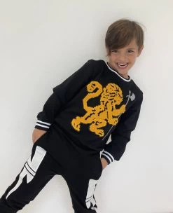 Lion's Crest Navy Crewneck -Lola + The Boys sweaters sweatshirts lions crest navy crewneck lola the boys 28485042077798