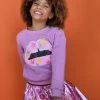 Star Lips Sweatshirt -Lola + The Boys sweaters sweatshirts star lips lavender sweatshirt lola the boys 28434300469350
