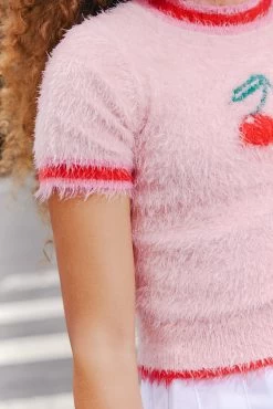 Sweet Cherry Sweater -Lola + The Boys sweaters sweatshirts sweet cherry sweater lola the boys 29649686626406