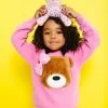 Teddy Bow Sweatshirt -Lola + The Boys sweaters sweatshirts teddy bow sweatshirt lola the boys 29467332706406
