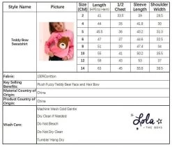 Teddy Bow Sweatshirt -Lola + The Boys sweaters sweatshirts teddy bow sweatshirt lola the boys 29689780732006