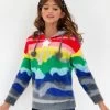 Women's Shooting Star Rainbow Sweater 1 Women's Shooting Star Rainbow Sweater -Lola + The Boys sweaters sweatshirts women s shooting star rainbow sweater lola the boys 29204583088230