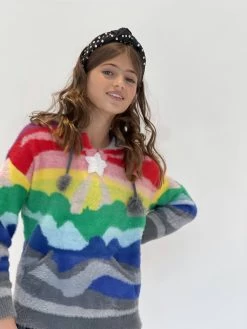 Women's Shooting Star Rainbow Sweater 10 Women's Shooting Star Rainbow Sweater -Lola + The Boys sweaters sweatshirts women s shooting star rainbow sweater lola the boys 29204583153766