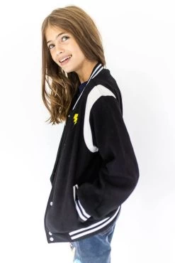 Bear Varsity Bomber Jacket -Lola + The Boys sweatshirt bear varsity bomber jacket lola the boys 28492113018982